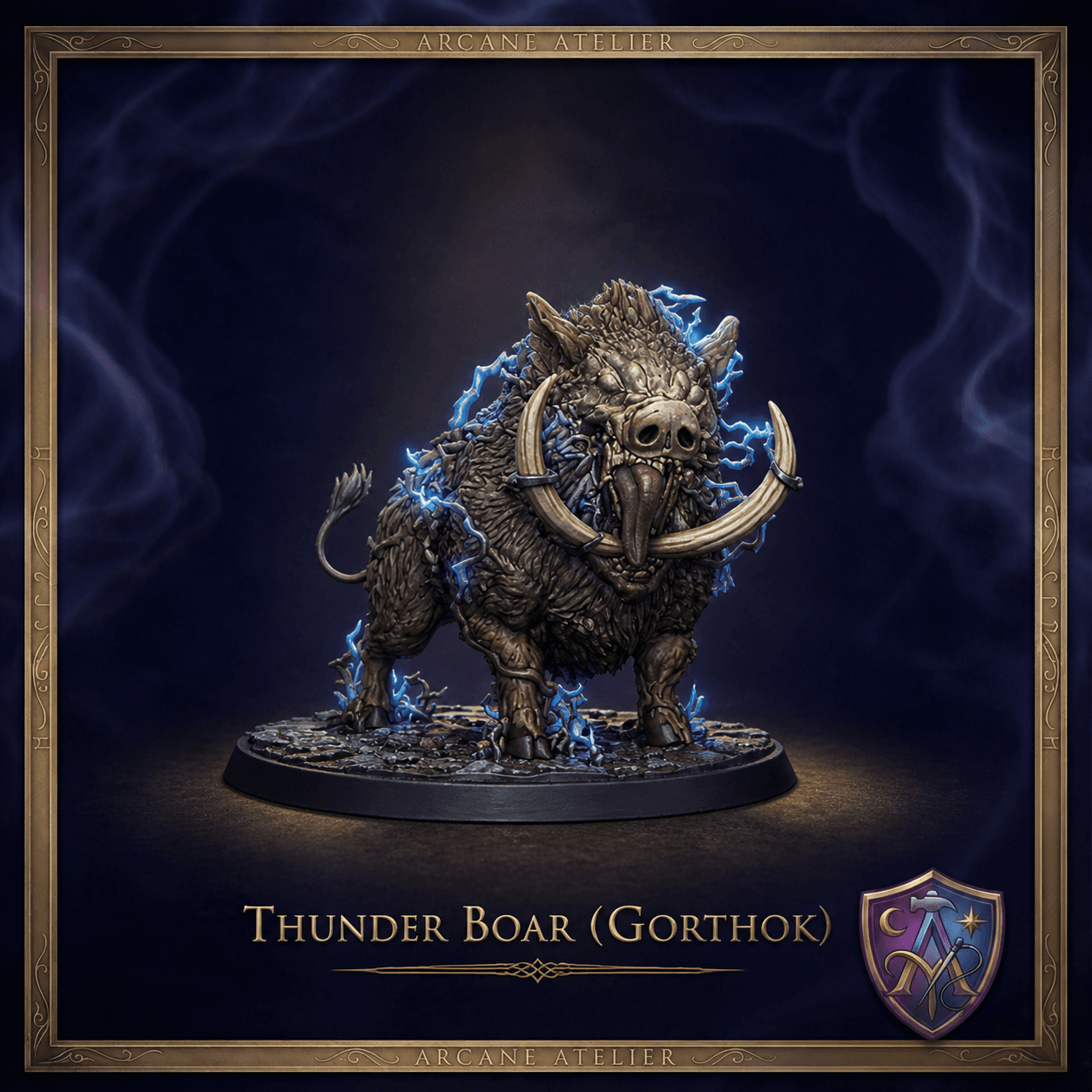 Thunder Boar Gorthok Beast | DnD 32mm Resin Miniatur | Tabletop Pathfinder VTT