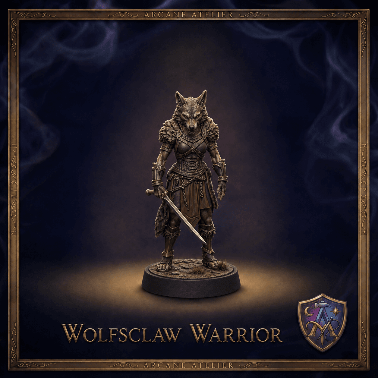 Wolfsclaw Warrior Bestien-Kriegerin | DnD 32mm Resin Miniatur | Tabletop VTT