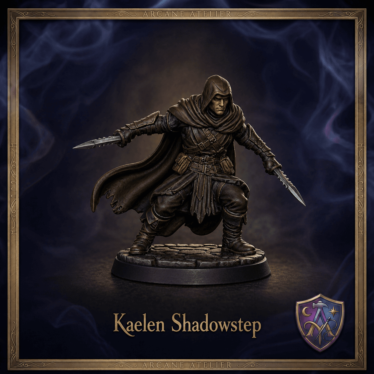 Kaelen Shadowstep Elf Schurke | DnD 32mm Resin Miniatur | Tabletop VTT